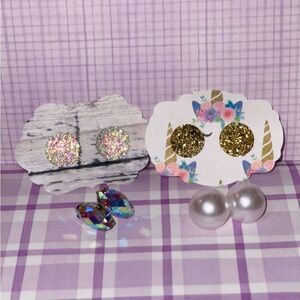 Hypoallergenic Glitter and Pearl Earring’s